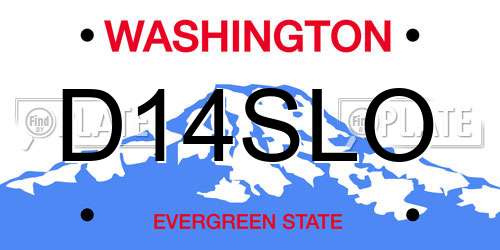 D14SLO Washington License Plate