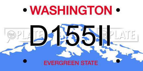 D155II Washington License Plate