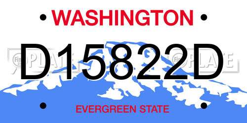 D15822D Washington License Plate