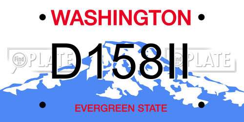 D158II Washington License Plate