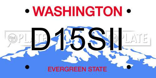 D15SII Washington License Plate
