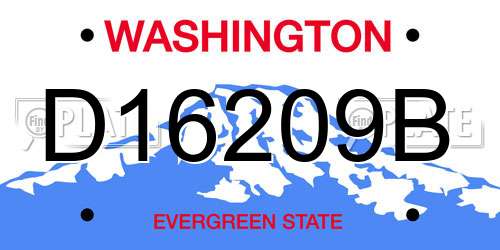 D16209B Washington License Plate