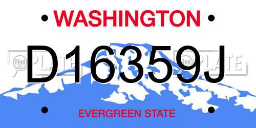D16359J Washington License Plate