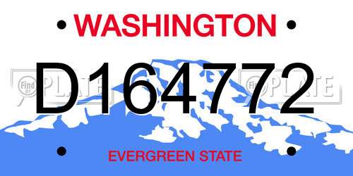 D164772 Washington License Plate