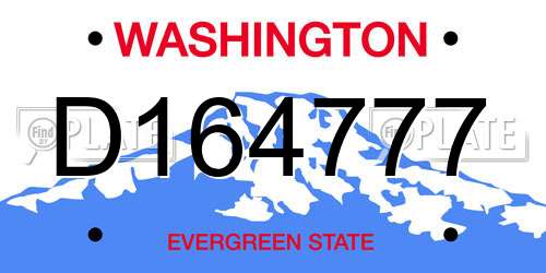 D164777 Washington License Plate
