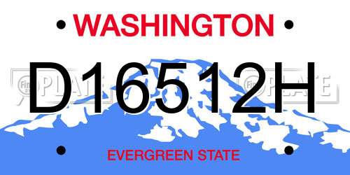 D16512H Washington License Plate