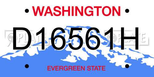 D16561H Washington License Plate