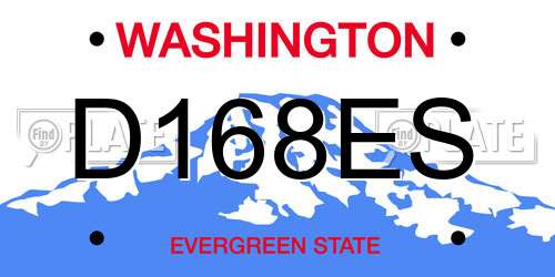 D168ES Washington License Plate