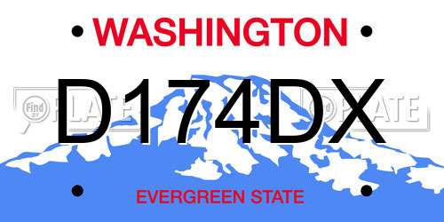D174DX Washington License Plate