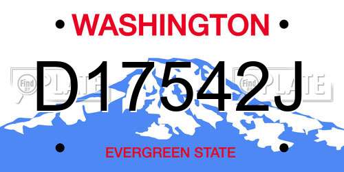 D17542J Washington License Plate