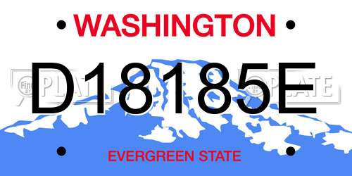 D18185E Washington License Plate
