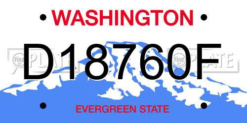 D18760F Washington License Plate