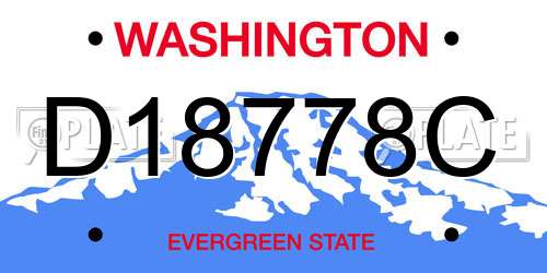 D18778C Washington License Plate