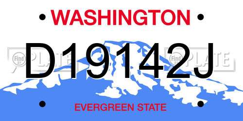 D19142J Washington License Plate