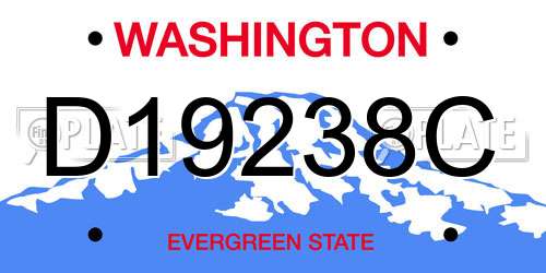 D19238C Washington License Plate