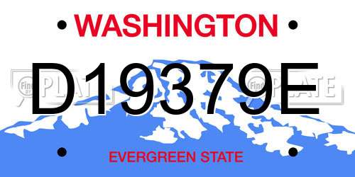 D19379E Washington License Plate