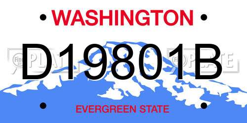 D19801B Washington License Plate