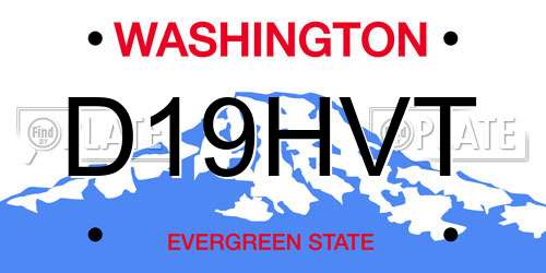 D19HVT Washington License Plate