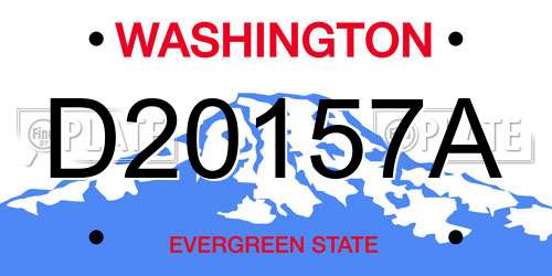 D20157A Washington License Plate