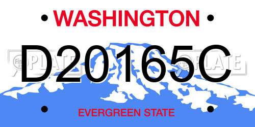 D20165C Washington License Plate