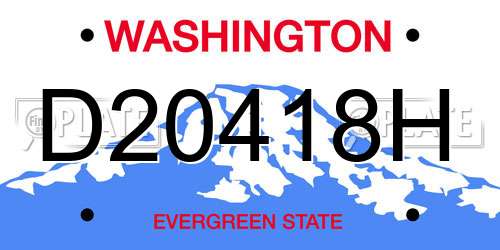 D20418H Washington License Plate