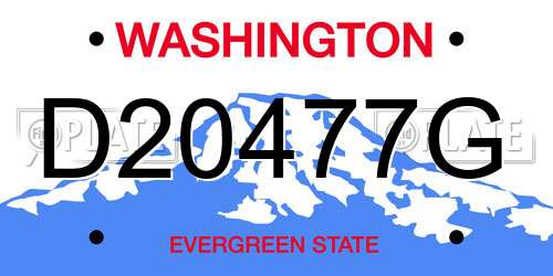 D20477G Washington License Plate