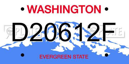D20612F Washington License Plate