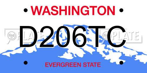 D206TC Washington License Plate