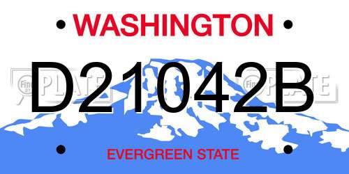 D21042B Washington License Plate