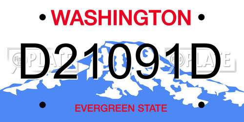 D21091D Washington License Plate