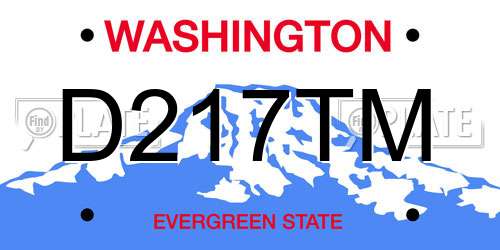 D217TM Washington License Plate