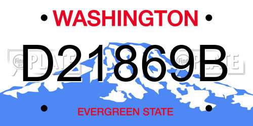 D21869B Washington License Plate