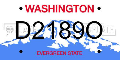 D2189O Washington License Plate
