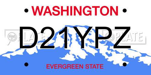 D21YPZ Washington License Plate