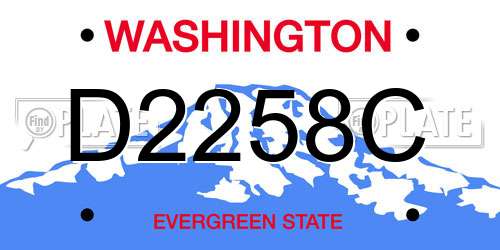 D2258C Washington License Plate
