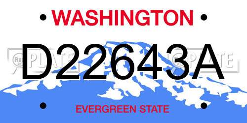 D22643A Washington License Plate