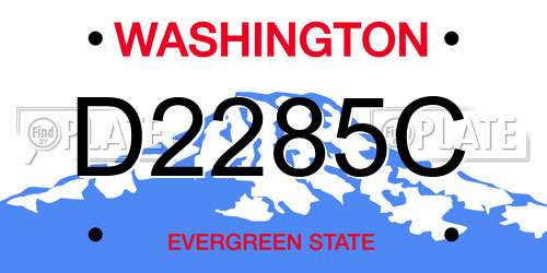 D2285C Washington License Plate