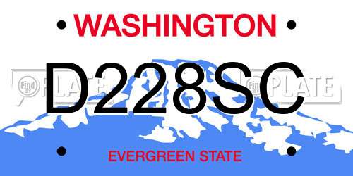 D228SC Washington License Plate
