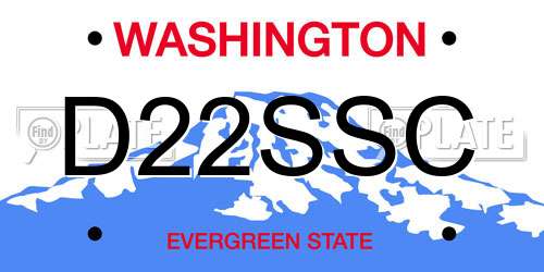D22SSC Washington License Plate