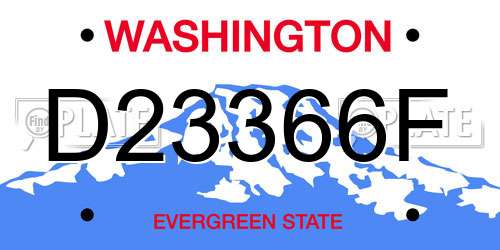 D23366F Washington License Plate