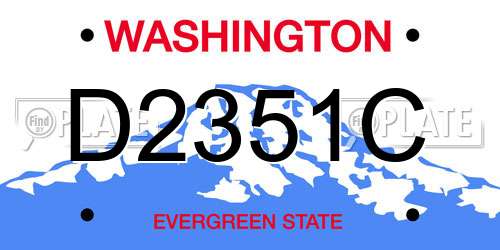 D2351C Washington License Plate