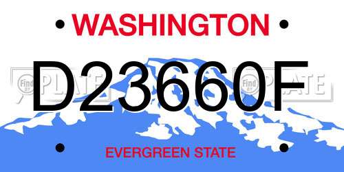 D23660F Washington License Plate