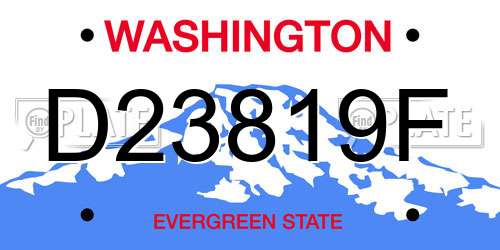 D23819F Washington License Plate