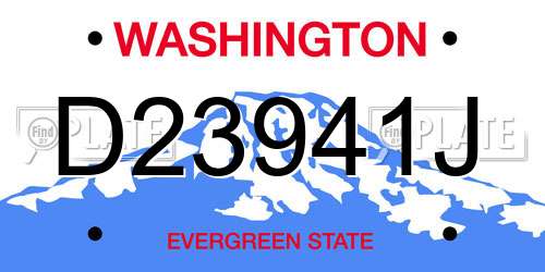 D23941J Washington License Plate