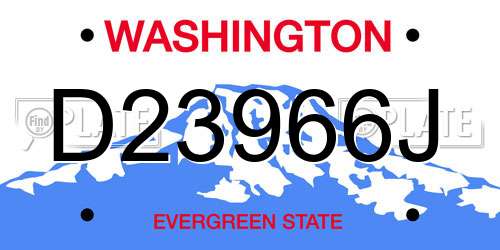 D23966J Washington License Plate