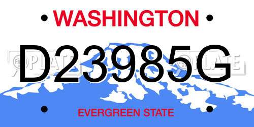 D23985G Washington License Plate