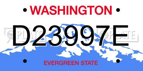 D23997E Washington License Plate
