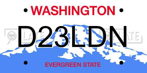 D23LDN Washington License Plate