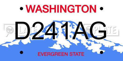 D241AG Washington License Plate