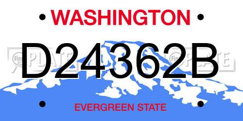 D24362B Washington License Plate